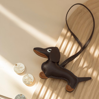 Dachshund Bag Charm in Vegan Leather