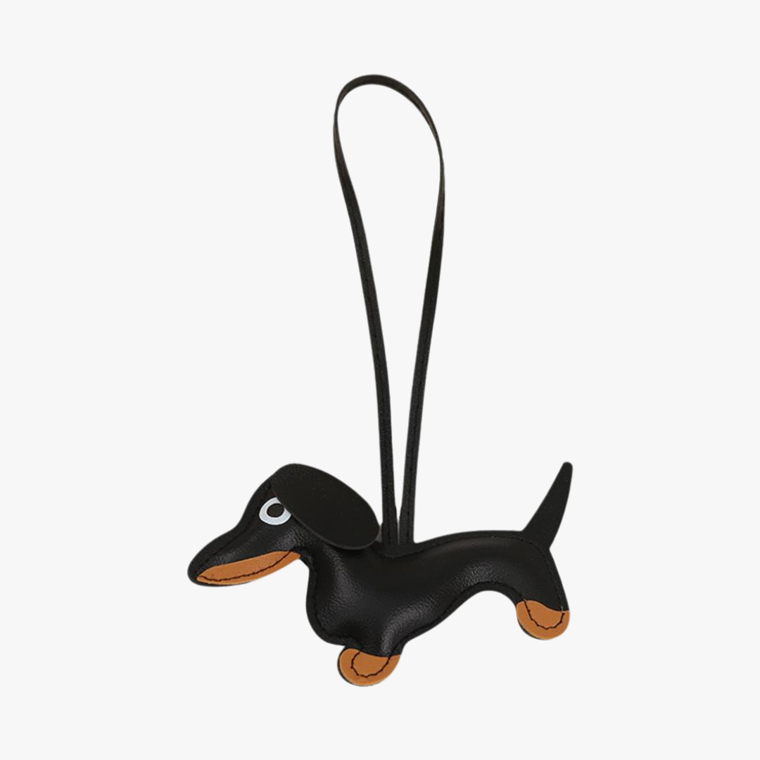 Dachshund Bag Charm in Vegan Leather