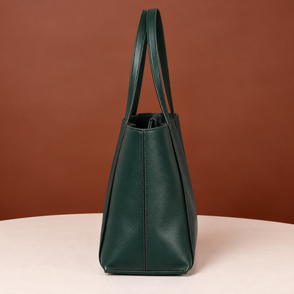 Large Leather Tote Bag with Double Shoulder Straps
