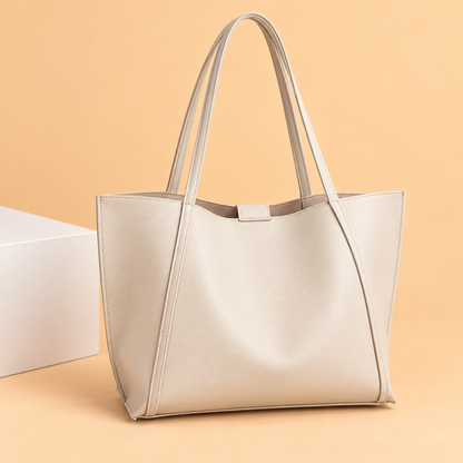 Large Leather Tote Bag with Inner Zip Pouch