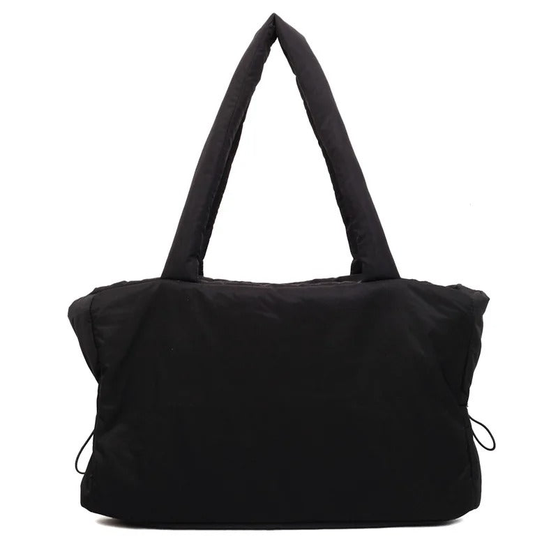 Large Quilted Puffer Tote Bag with Padded Handles