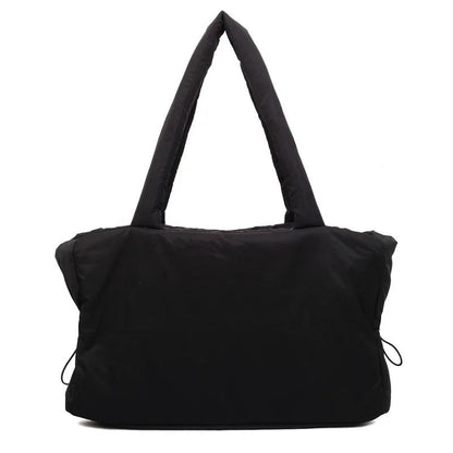 Large Quilted Puffer Tote Bag with Padded Handles