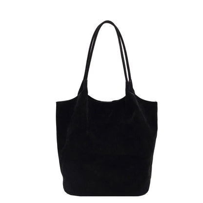 Large Suede Tote Bag with Single Shoulder Strap