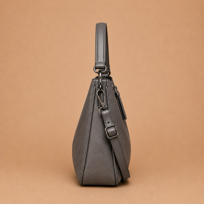 Large Slouchy Leather Hobo Bag with Zip Top
