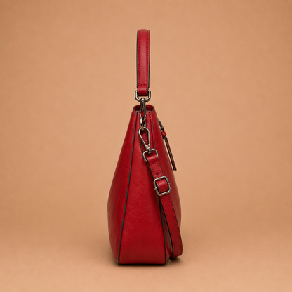 Large Slouchy Leather Hobo Bag with Zip Top