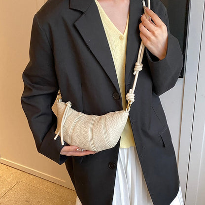 Leather Crossbody Bag with Knot Strap and Gold Hardware