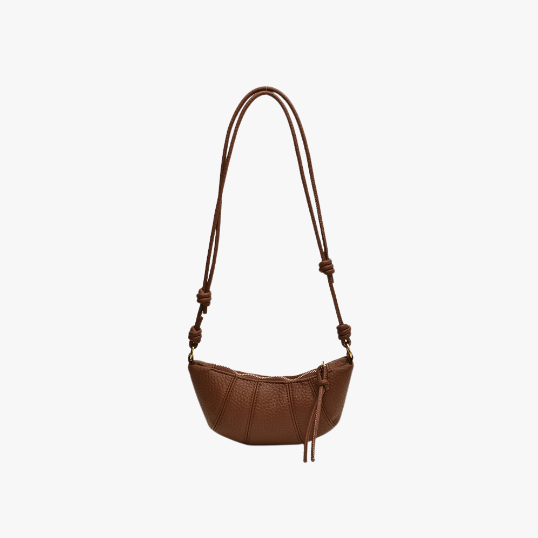 Leather Crossbody Bag with Knot Strap and Gold Hardware