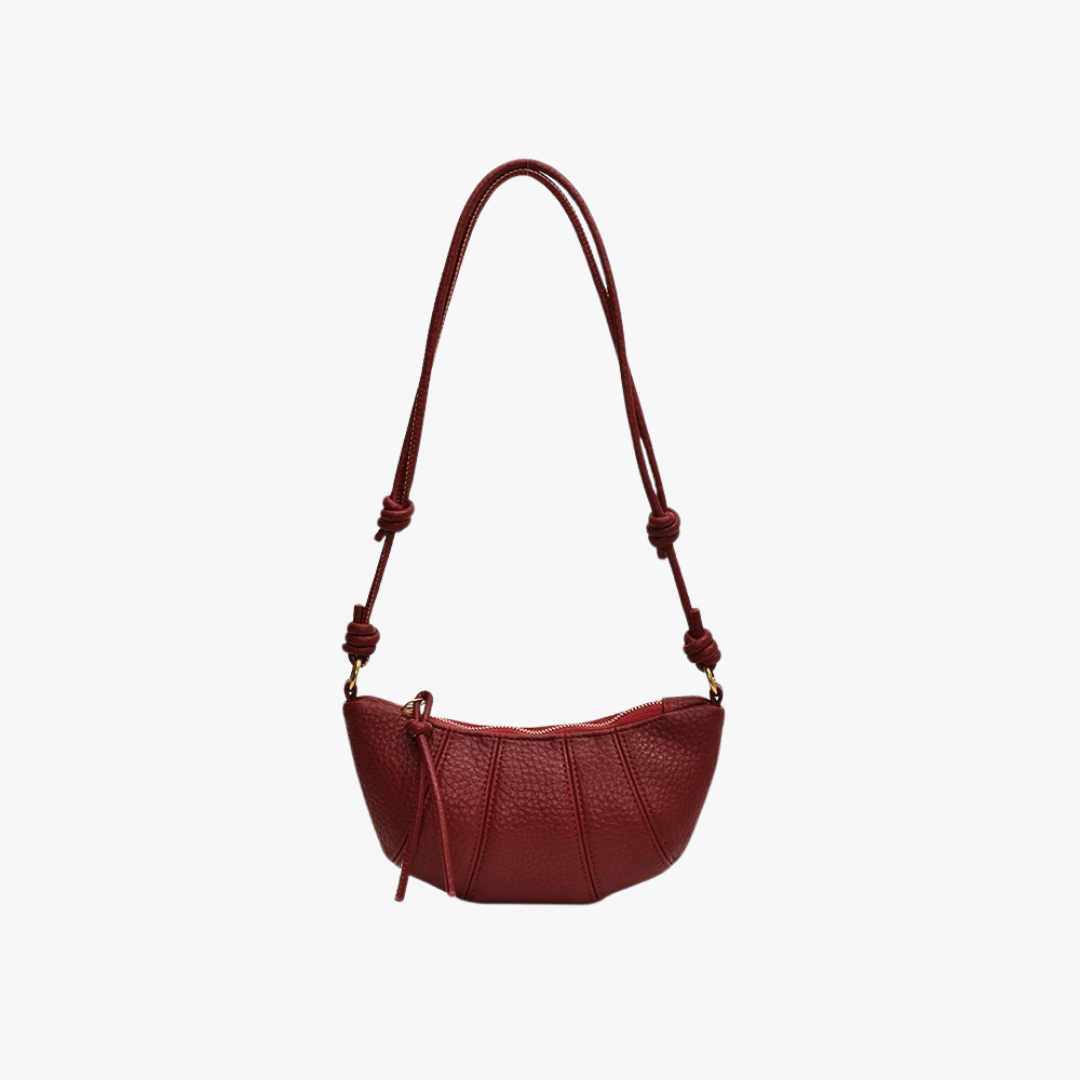 Leather Crossbody Bag with Knot Strap and Gold Hardware