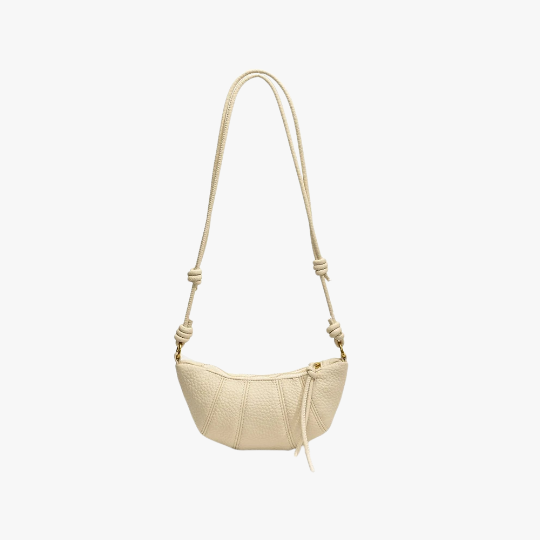Leather Crossbody Bag with Knot Strap and Gold Hardware