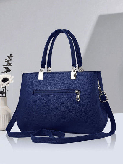Leather Shoulder Bag with Bow Charm and Matching Wallet