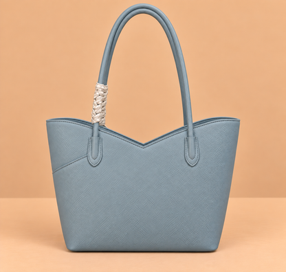 Leather Shoulder Bag with Scarf Strap Detail