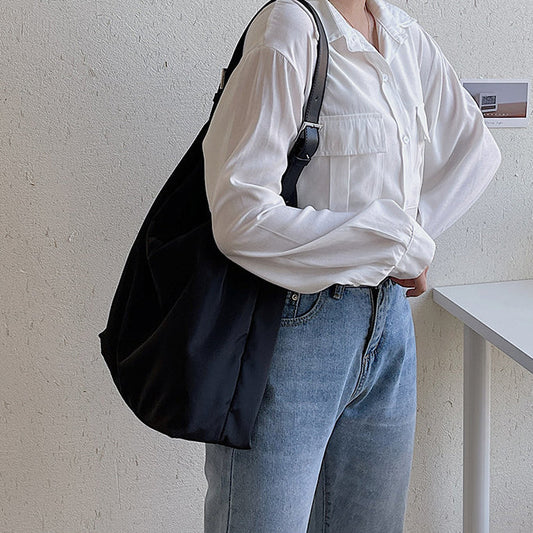 Lightweight Shoulder Bag with Vegan Leather Strap