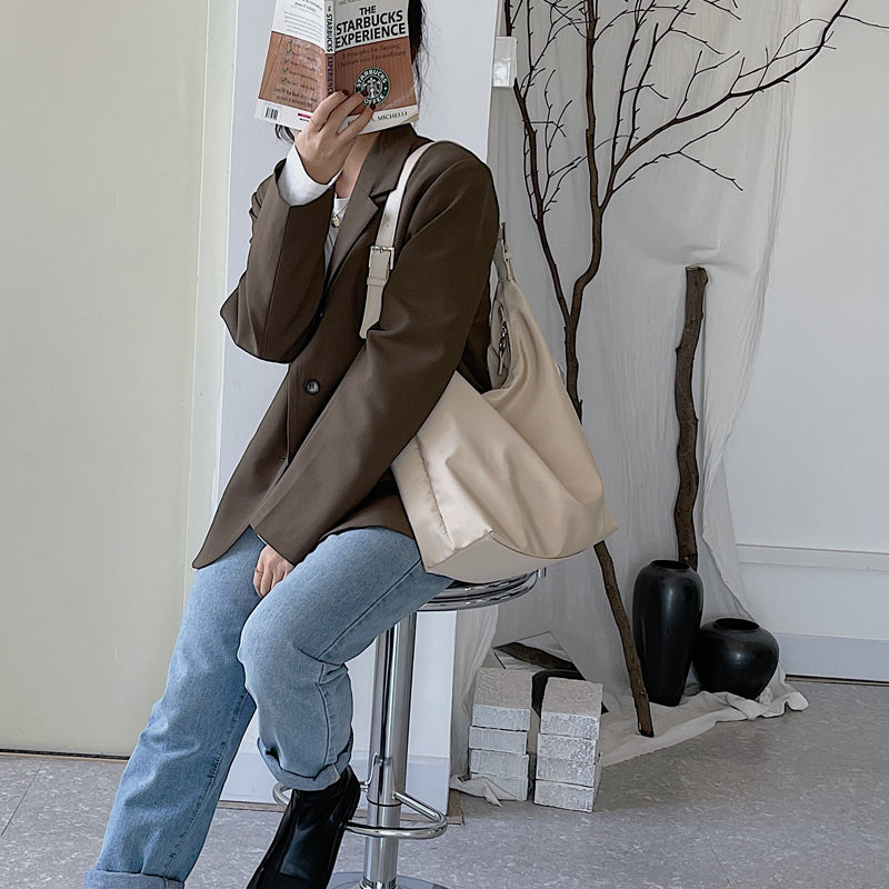Lightweight Shoulder Bag with Vegan Leather Strap