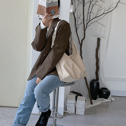 Lightweight Shoulder Bag with Vegan Leather Strap
