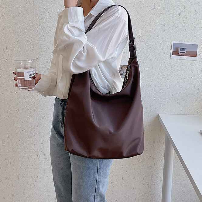 Lightweight Shoulder Bag with Vegan Leather Strap