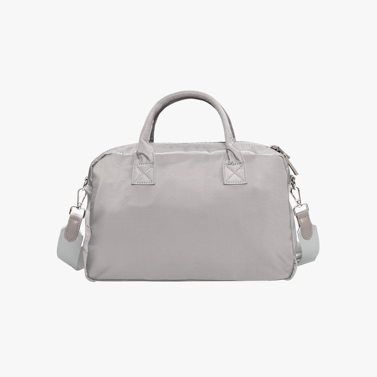 Nylon Shoulder Bag with Front Pockets and Detachable Strap