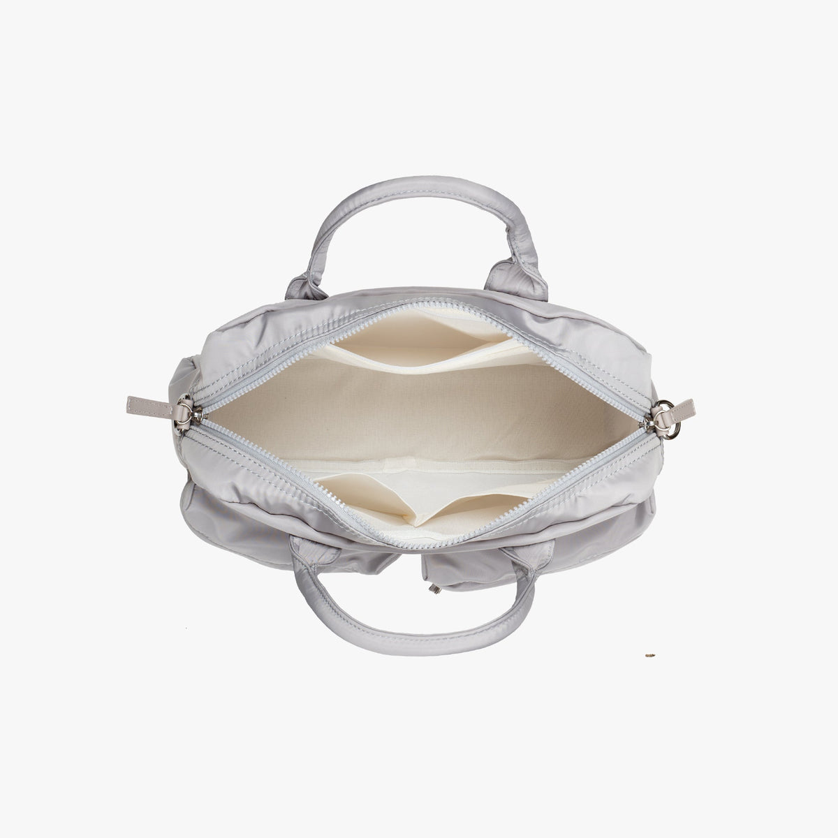 Nylon Shoulder Bag with Front Pockets and Detachable Strap