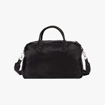 Nylon Shoulder Bag with Front Pockets and Detachable Strap