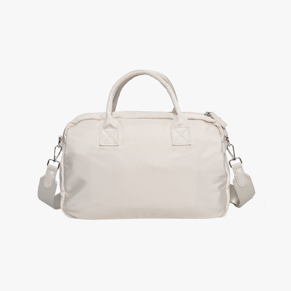 Nylon Shoulder Bag with Front Pockets and Detachable Strap