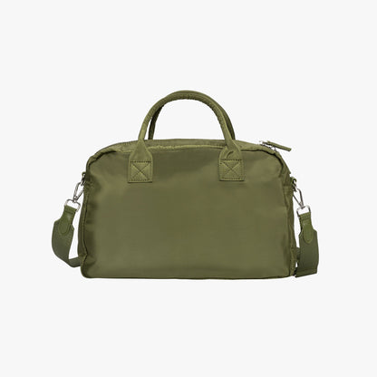 Nylon Shoulder Bag with Front Pockets and Detachable Strap