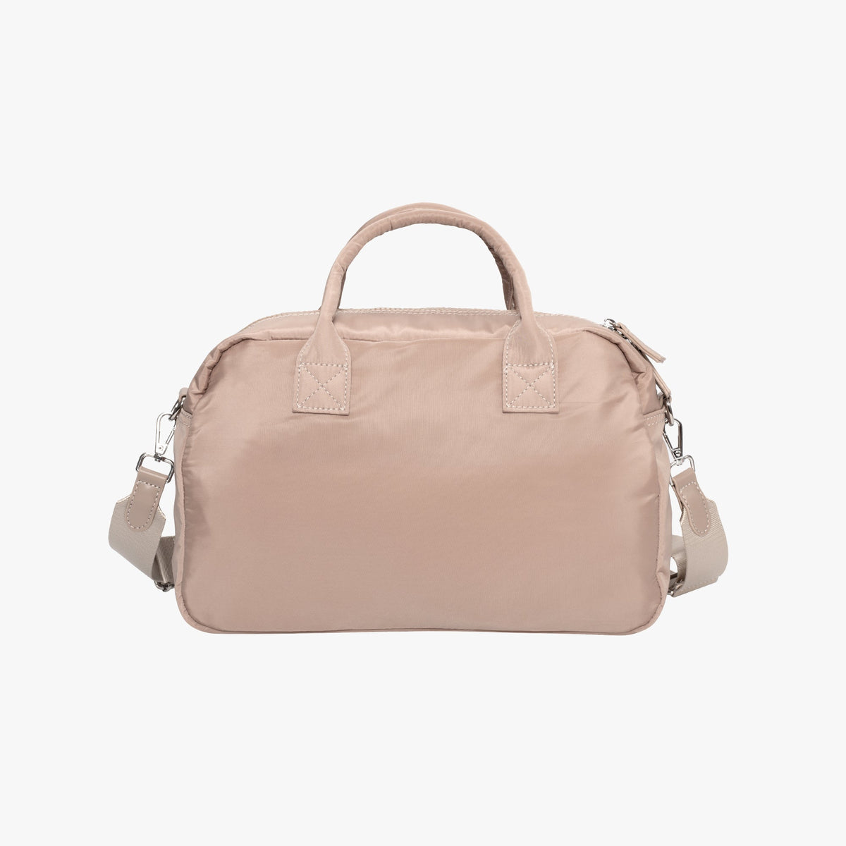 Nylon Shoulder Bag with Front Pockets and Detachable Strap