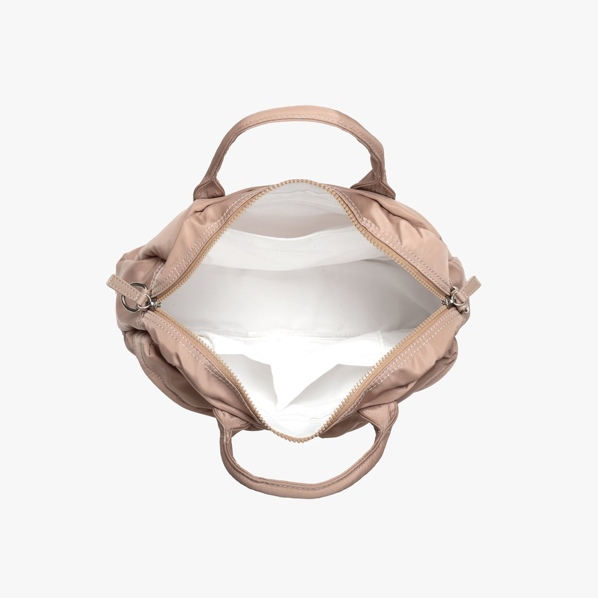Nylon Shoulder Bag with Front Pockets and Detachable Strap
