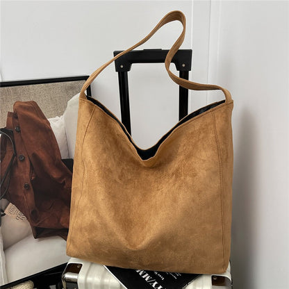 Statement Leopard Print Suede Shoulder Bag with Open Top