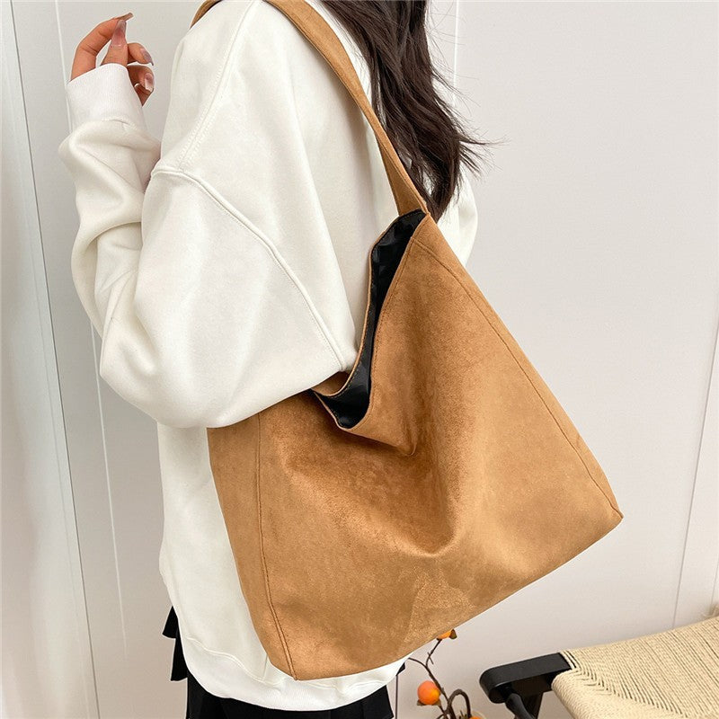 Statement Leopard Print Suede Shoulder Bag with Open Top