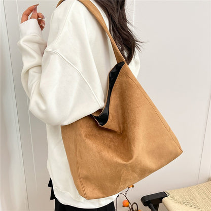Statement Leopard Print Suede Shoulder Bag with Open Top