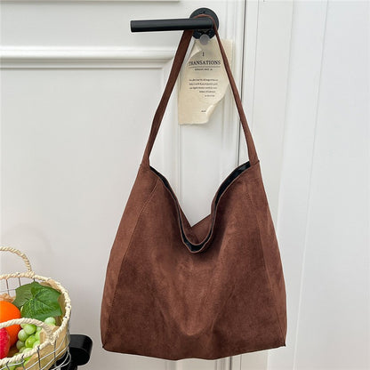 Statement Leopard Print Suede Shoulder Bag with Open Top