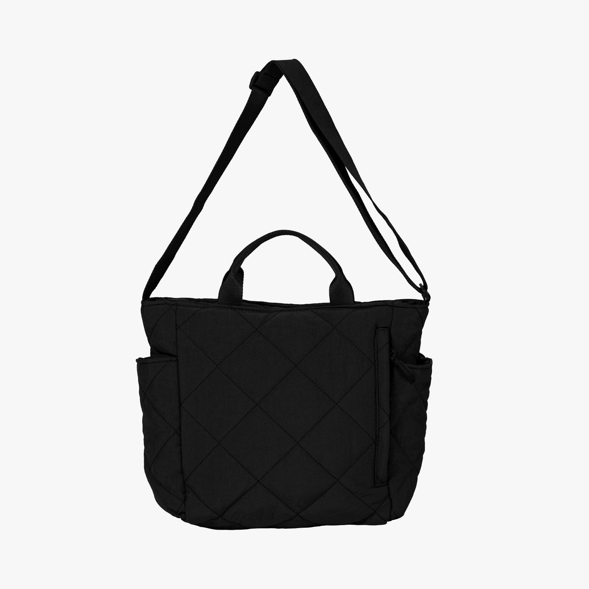 Quilted Tote Bag with Adjustable Shoulder Strap and Side Pockets