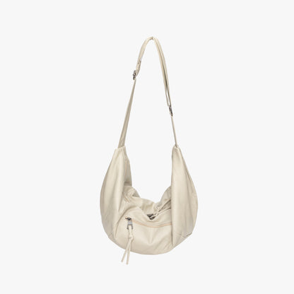 Relaxed Leather Shoulder Bag with Adjustable Strap