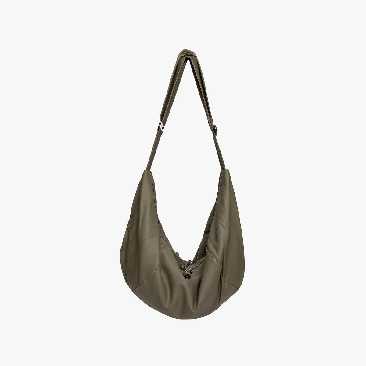 Relaxed Leather Shoulder Bag with Adjustable Strap