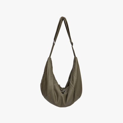 Relaxed Leather Shoulder Bag with Adjustable Strap