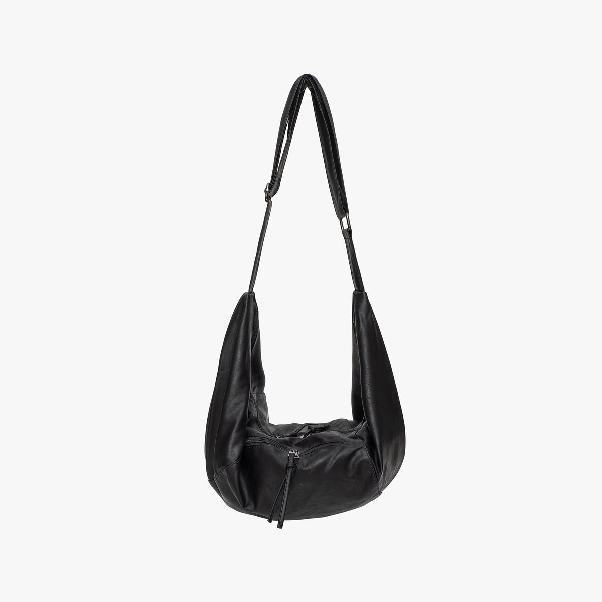 Relaxed Leather Shoulder Bag with Adjustable Strap
