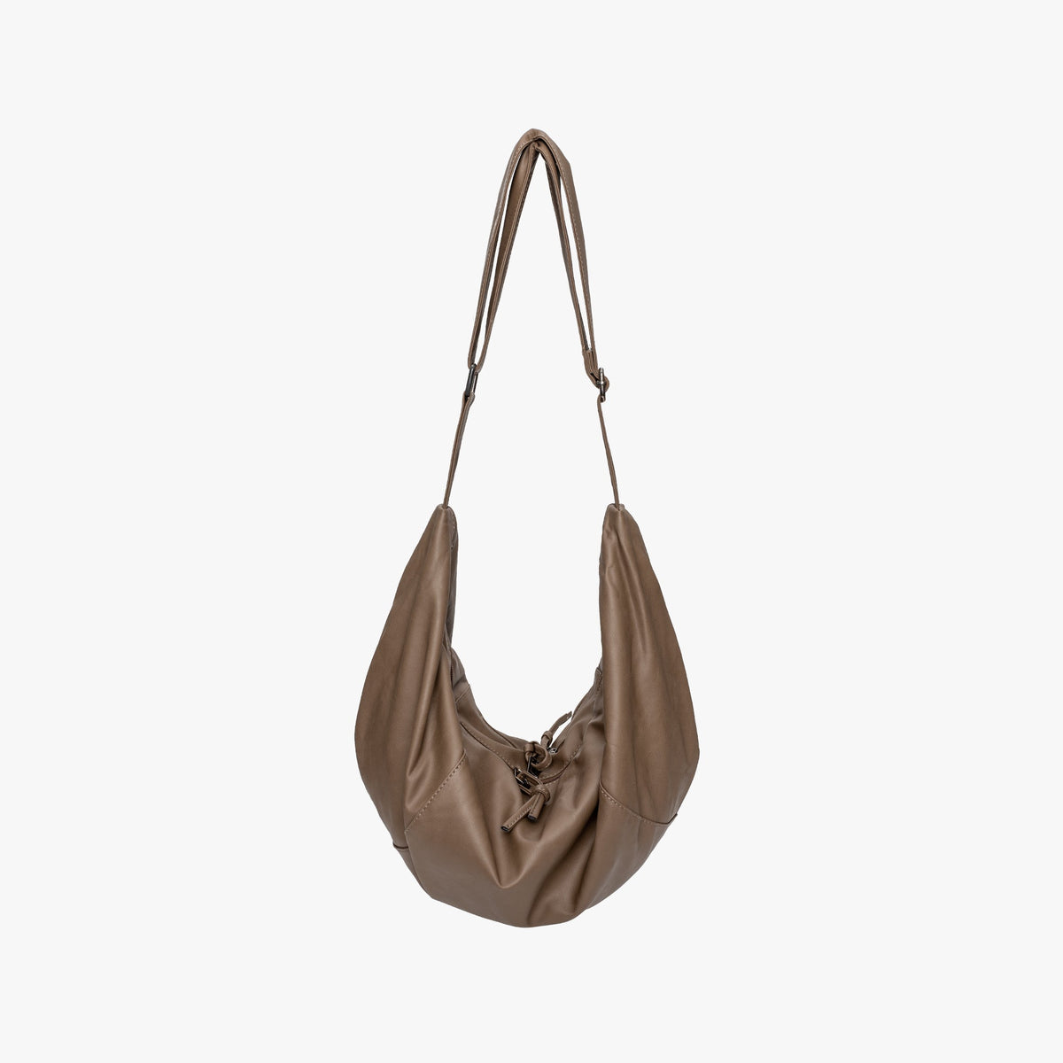 Relaxed Leather Shoulder Bag with Adjustable Strap