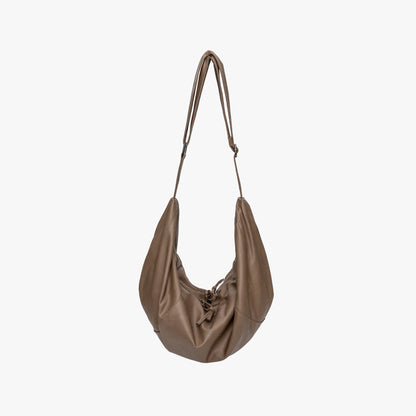 Relaxed Leather Shoulder Bag with Adjustable Strap