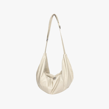 Relaxed Leather Shoulder Bag with Adjustable Strap