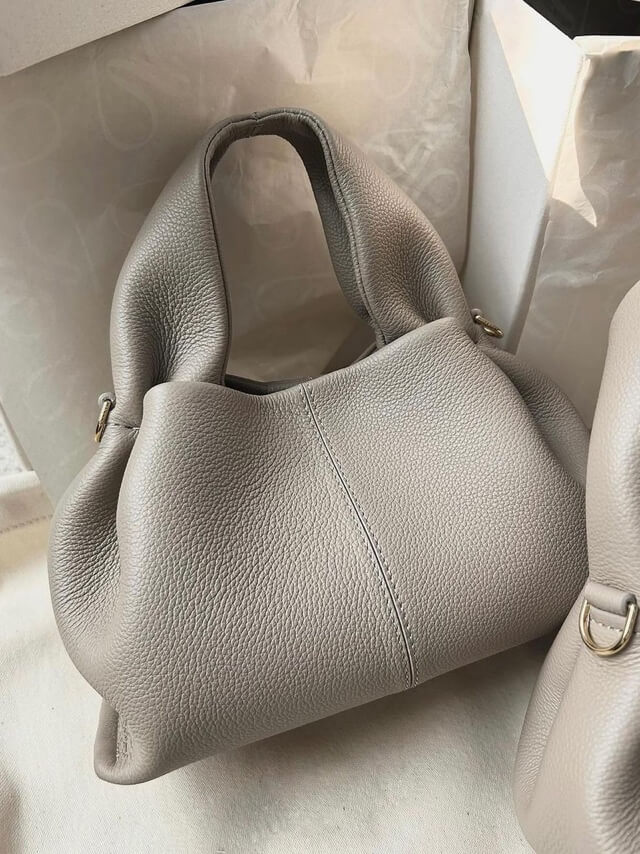 Relaxed Leather Shoulder Bag with Detachable Strap
