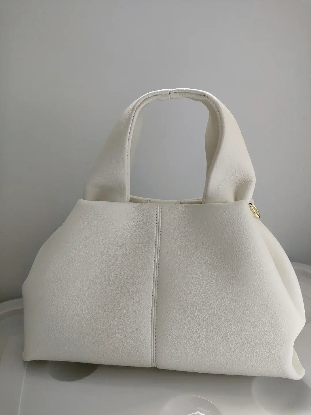 Relaxed Leather Shoulder Bag with Detachable Strap