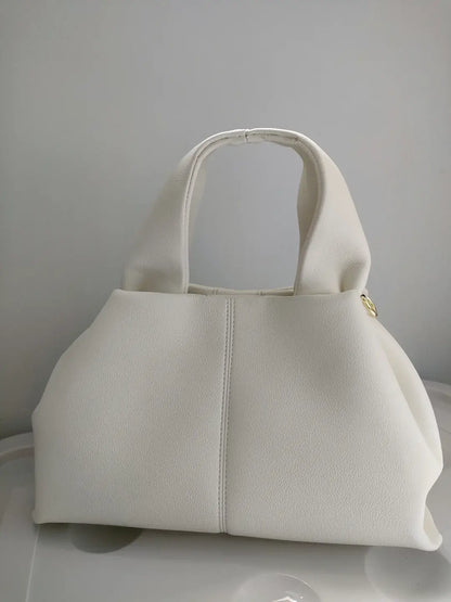 Relaxed Leather Shoulder Bag with Detachable Strap
