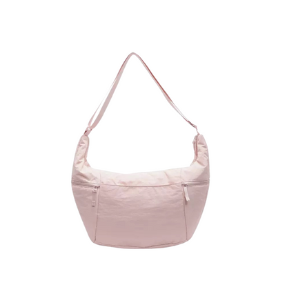 Relaxed Puffer Shoulder Bag with Adjustable Strap and Zip Pockets
