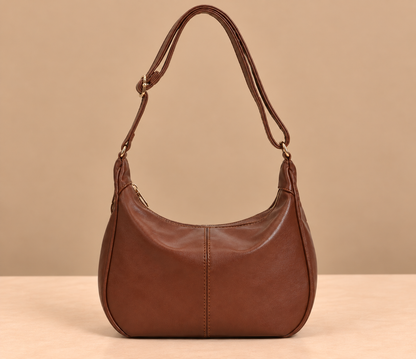Retro Leather Shoulder Bag with Adjustable Crossbody Strap