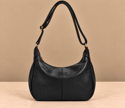 Retro Leather Shoulder Bag with Adjustable Crossbody Strap