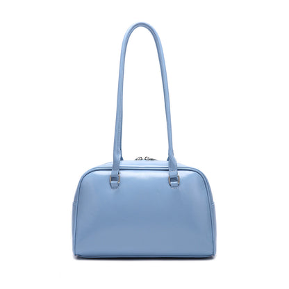 Retro Leather Shoulder Bag with Double Front Pockets
