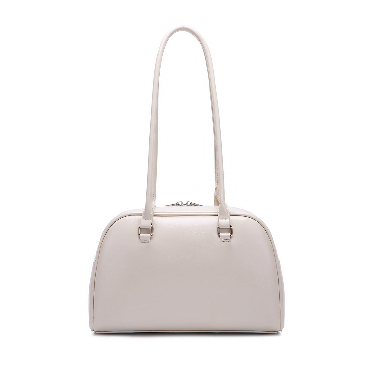 Retro Leather Shoulder Bag with Double Front Pockets
