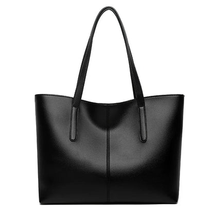 Sleek Leather Tote Bag with Zip Interior Pocket