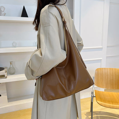 Slouchy Leather Shoulder Bag with Adjustable Strap