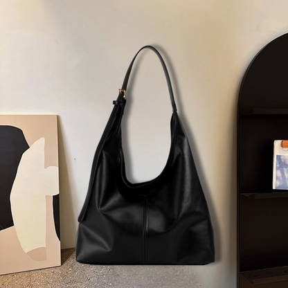 Slouchy Leather Shoulder Bag with Adjustable Strap