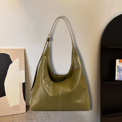 Slouchy Leather Shoulder Bag with Adjustable Strap